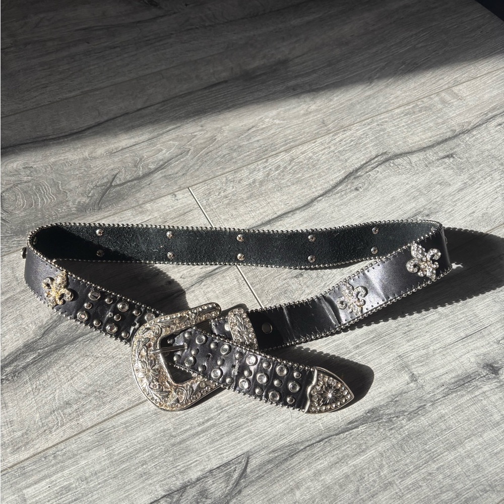 Genuine Leather Western Style Studded Belt